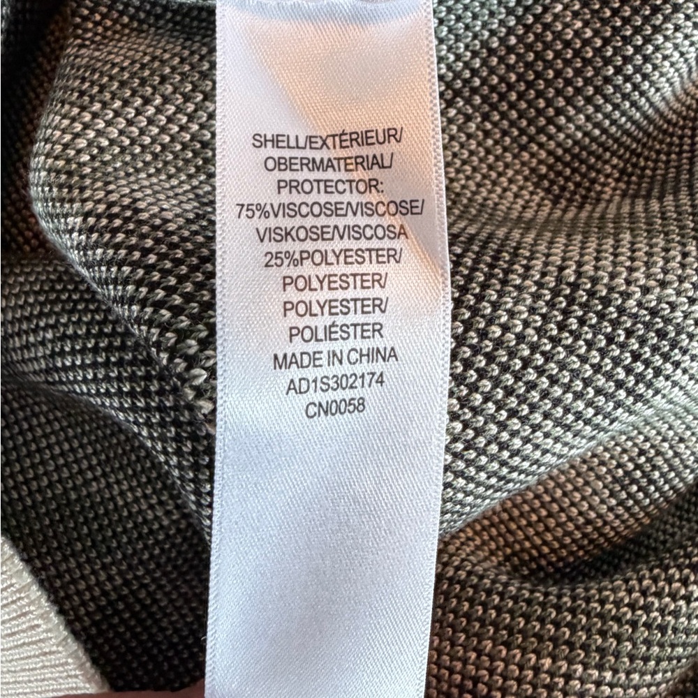 Adrianna Papell Cream Black Olive Floral Jacquard Sweater Crewneck Women L NEW - Picture 4 of 8